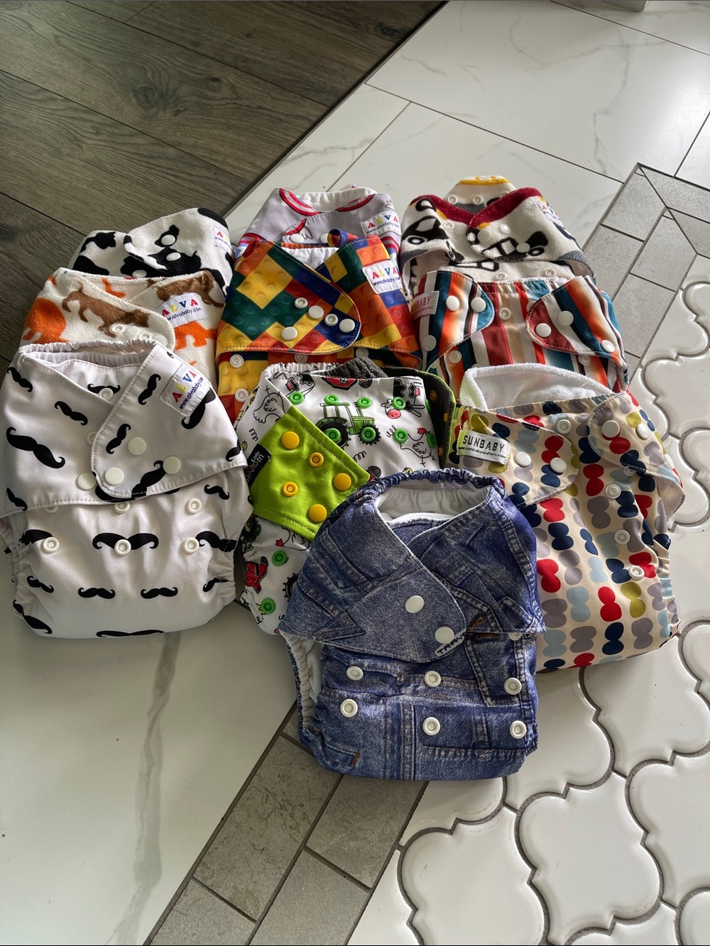 Assorted Kids Cloth Diaper  Set - Multicolor